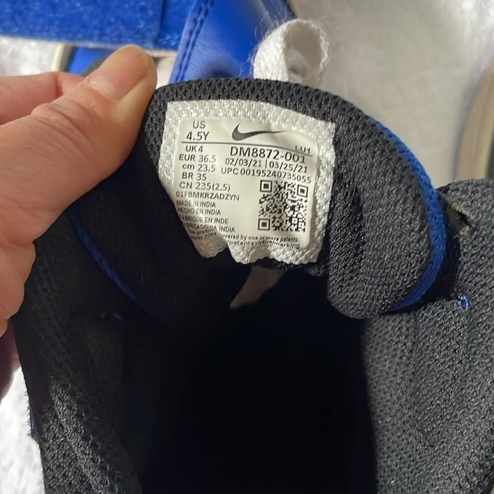 Nike Court Borough Mid 2 Black Game Royal (GS) Size 4.5Y - Picture 7 of 9